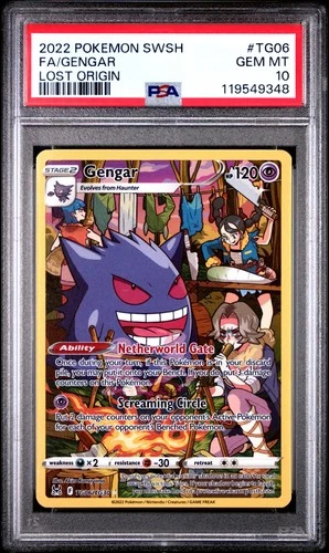 2022 POKEMON SWORD & SHIELD LOST ORIGIN #TG06 FULL ART/GENGAR PSA 10