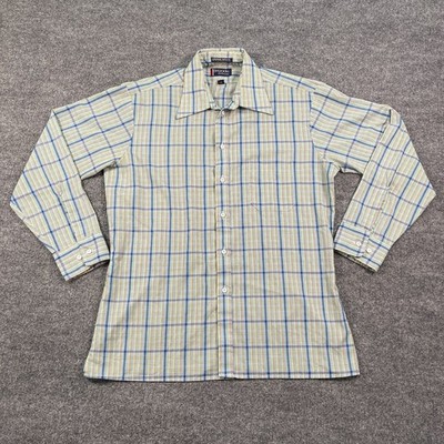 Vintage 70s Arrow Brigade Colorful Plaid Button Shirt L 22x29 European Taper Fit
