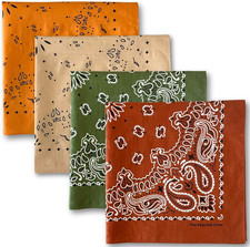 Premium Soft Cotton Bandanas Pack for Men and Women Paisley 22 x 22 inches