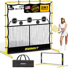 Pickleball Rebounder Practice Net with 6FT Small Mini Pickleball Net Set - Porta