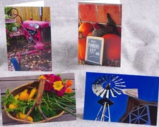 Impressions from the farm Set of 4 Blank Photo Notecards