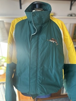 NEW Retro 90s Sports Jacket Fish Embroidery Longbranch Saloon Germania, WI Large