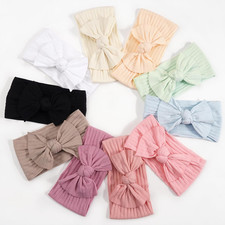 10 Colors Super Stretchy Soft Knot Baby Girl Headbands with Hair Bows Nylon H...