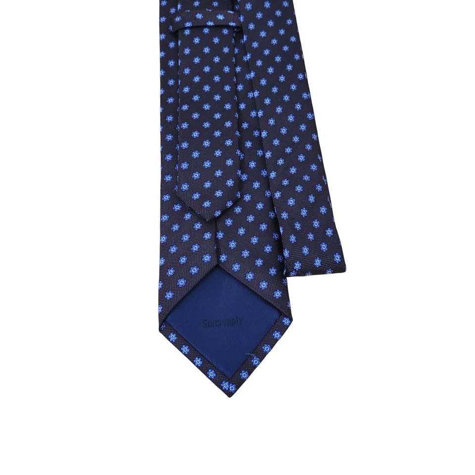 Accesorio Corbata Clásico Para Hombre SUITSUPPLY Azul Marino Floral Seda Foto 2 de 4