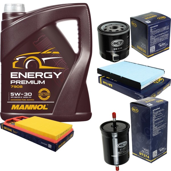 Inspektionspaket 5L Mannol Energy 5W-30 FüR VW Golf IV 1.4 16V 1.6 New Beetle-image
