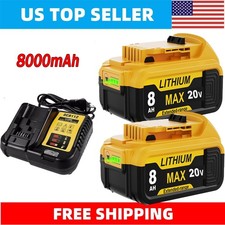 Battery / Charger For DeWalt 20V 20 Volt Max 8.0AH Lithium Ion DCB206 DCB200-2