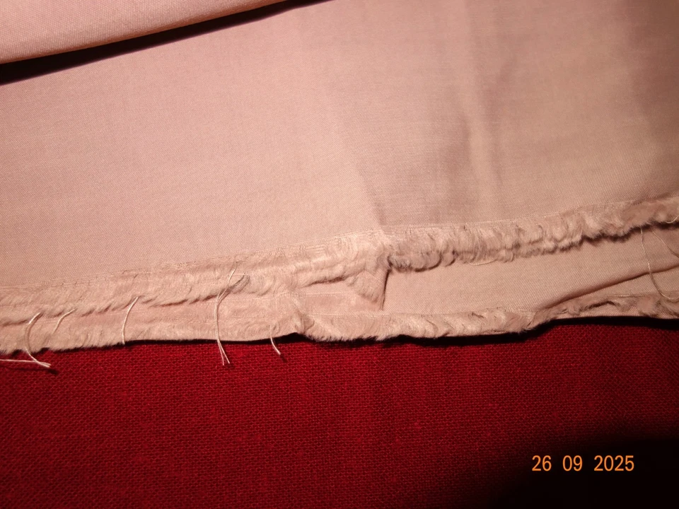 COUPON TISSU ANCIEN  VIEUX ROSE 3mx 1,40m  COTON ? DOUBLE  RIDEAUX - Photo 2/4