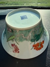 Large Chinese Antique Famille Rose Porcelain Bowl Six Blue And White Mark