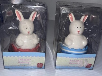 NIB RUSS Easter Egg Bunny Salt Pepper Shakers Berrie Springtime Gatherings