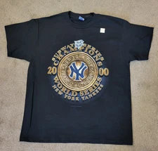 MLB 2000 Subway Series New York Yankees World Series Shirt Size Large Black VTG