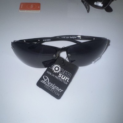 Sunglasses zoom sun designer 100% UVA/uvb Black Frames- Frameless Bottoms