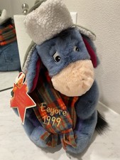 Disney Store Eeyore Plush Lumberjack Winnie The Pooh Christmas 1999 New w/ Tags