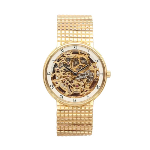 Rare Audemars Piguet 35mm 18K Yellow Gold Skeleton Dial Manual Wind Watch 4232BA