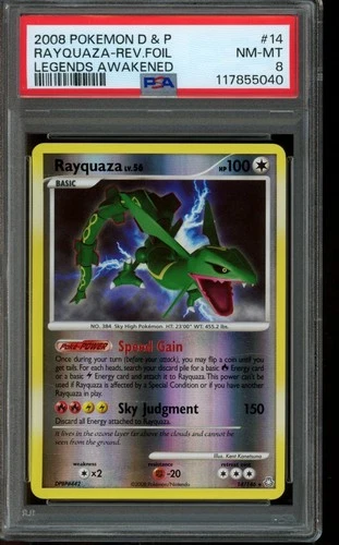 PSA 8 NM-MT Pokemon Rayquaza Legends Awakened Reverse Foil 14/146