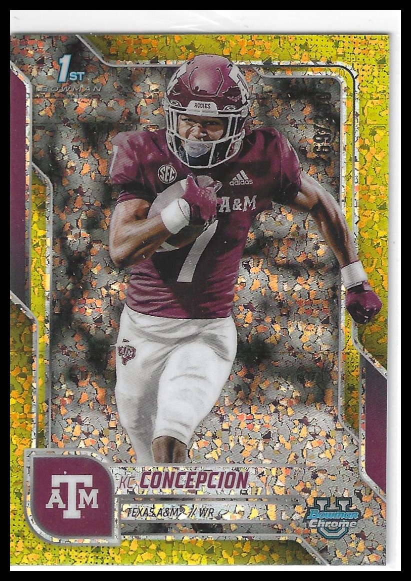 2025 Bowman University 1st Chrome #91 KC Concepcion Yellow Refractor #/350