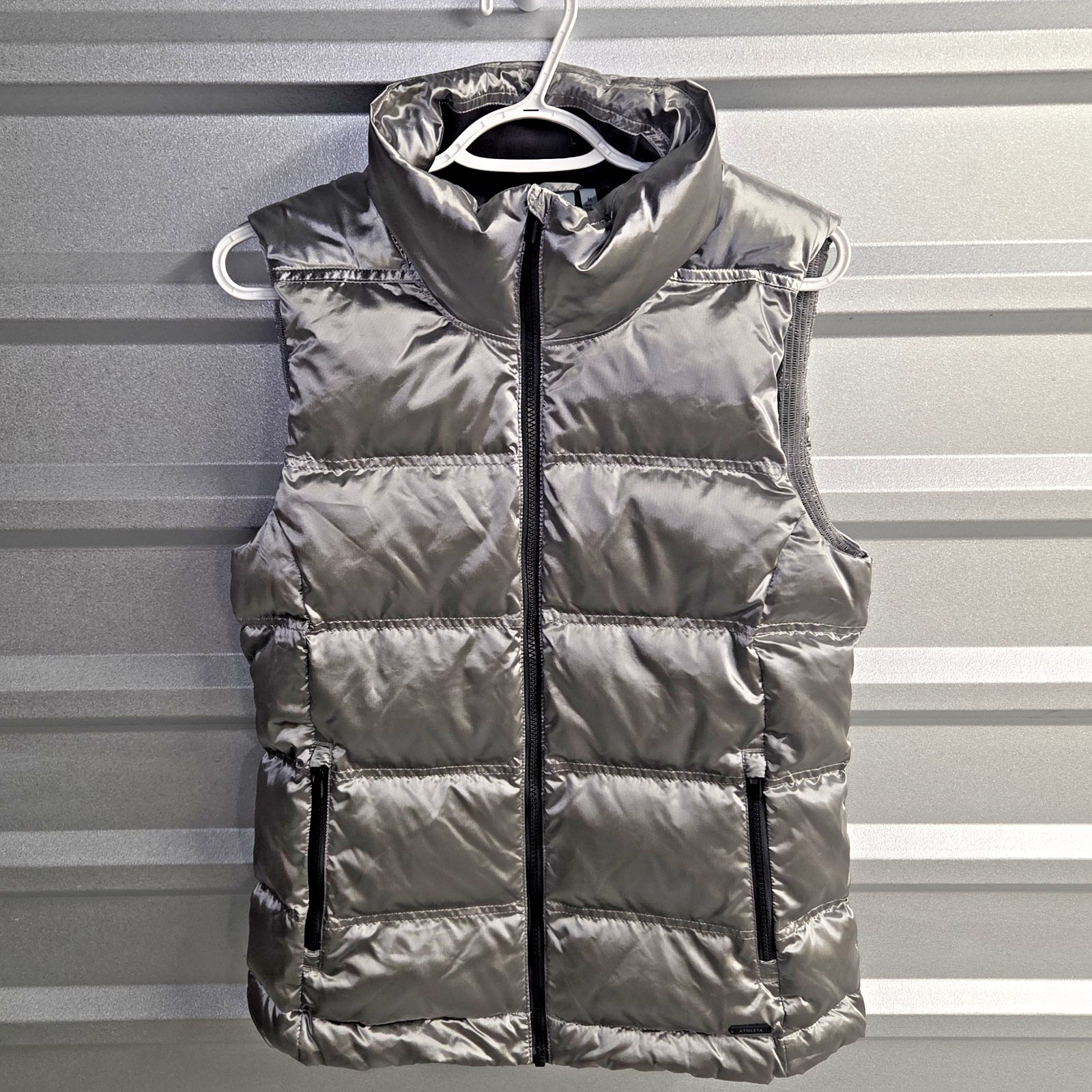 Athleta Medium Vest Responsible Silver Metallic P… - image 1
