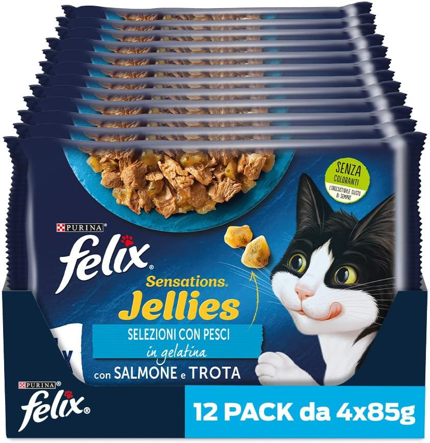 Felix Sensations Pesce in Gelatina: Trota, Gamberetti e Spinaci