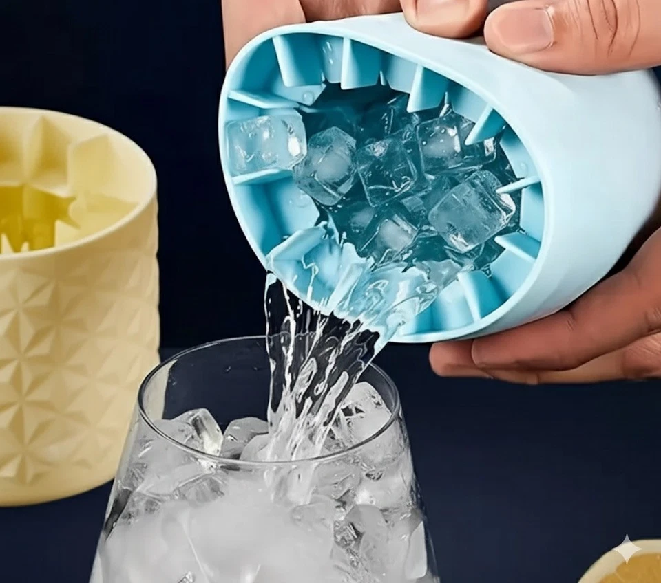 Eiswürfelform Silikon mit Deckel, Eiswürfel-Behälter, Ice Cube Maker - Bild 2 von 4