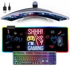 RGB Gaming Mouse Pad, Large Mousepad with Led Light 13 Light Modes Touch Cont...