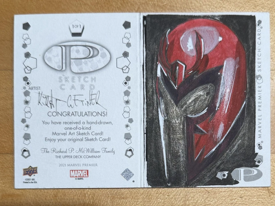 Kursat Cetiner Sketch - 2021 Marvel Premier 2 Panel Sketch mystique magneto - Image 2 of 2