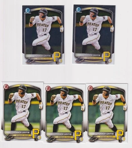 2025 Bowman Konnor Griffin 5 Card Lot Chrome-2 Paper-3