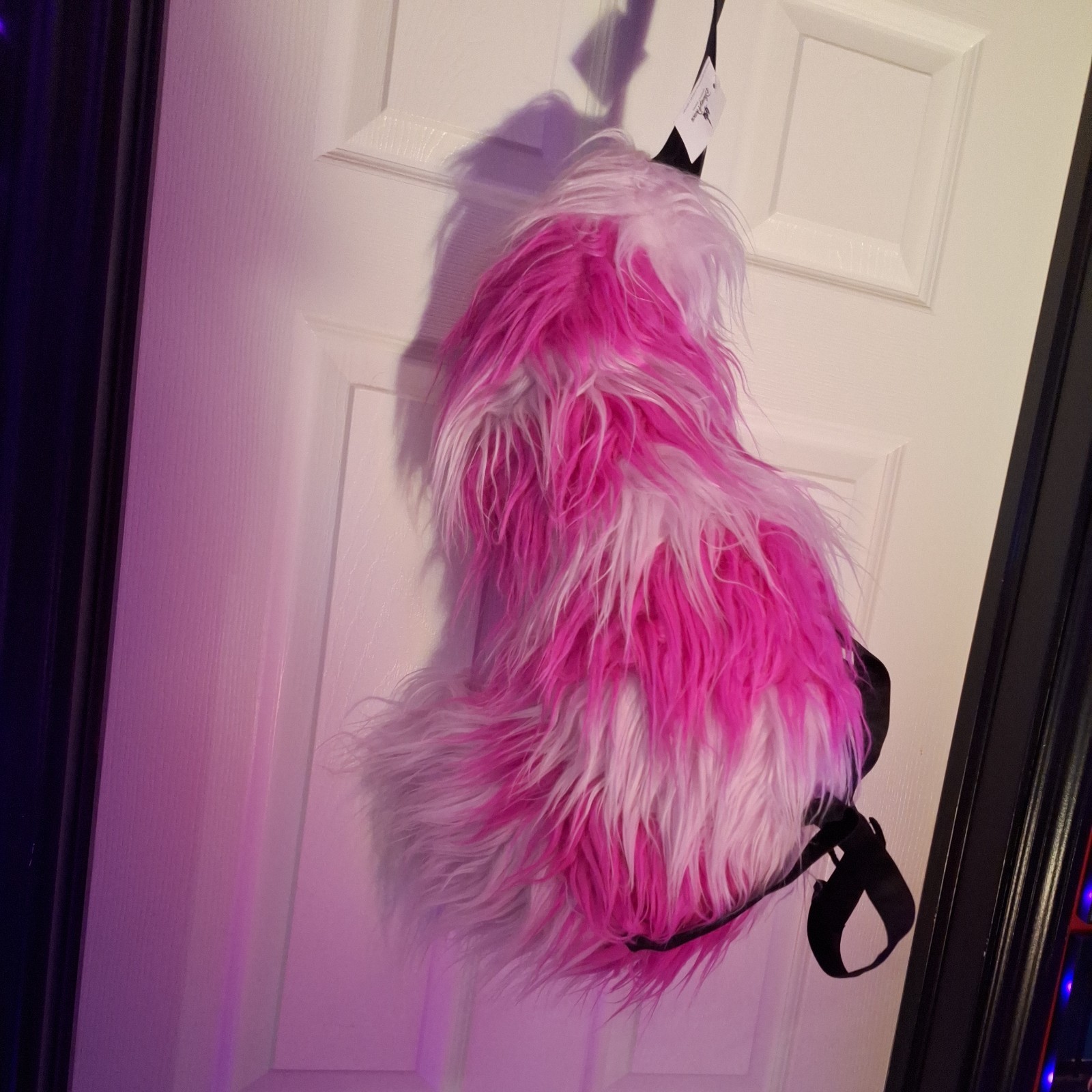 Disney Parks Cheshire Cat Furry Plush Costume Tail Alice Wonderland Pink Purple