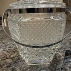 Vtg Anchor Hocking Wexford Crystal Ice Bucket Cookie Jar Large Clear Glass  — photo 3