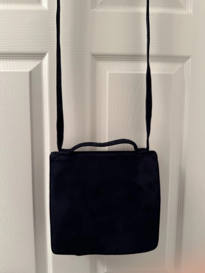 Bandolera Episode azul marino imitación gamuza con asa. Hecho en Italia Foto 4 de 4