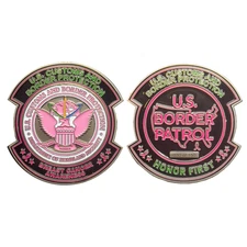 BL14-010 CBP Pink Border Patrol Agent Challenge Coin Breast Cancer Cancer Awaren
