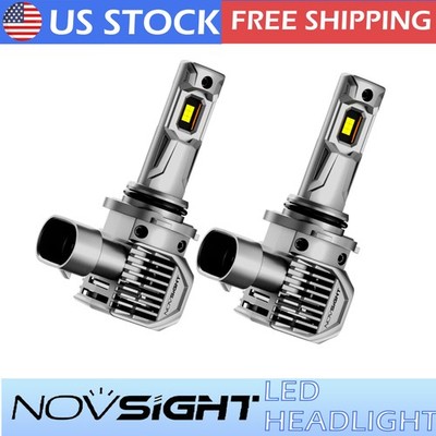 NOVSIGHT Pair 9006 HB4 LED Headlight Bulbs High/Low Beam Bright Lamp 6500K White