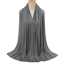 Modal Cotton Jersey Hijab Scarf for Women Stretch Shawl Plain Muslim Headband Fa