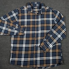 Eddie Bauer Men's XL Flannel Long Sleeve 100 Cotton Plaid Shirt