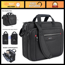 Premium 17.3" Laptop Briefcase - Expandable Water-Repellent Messenger Bag for Tr
