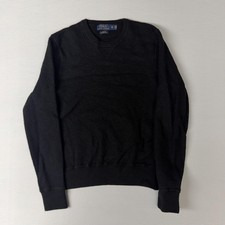 Polo Ralph Lauren Sweater XL Black Merino Wool Crewneck Pullover Knit