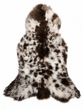 Sheepskin real  brown-white, approx. 108 cm  long pile  eco tanned  unique 104-05
