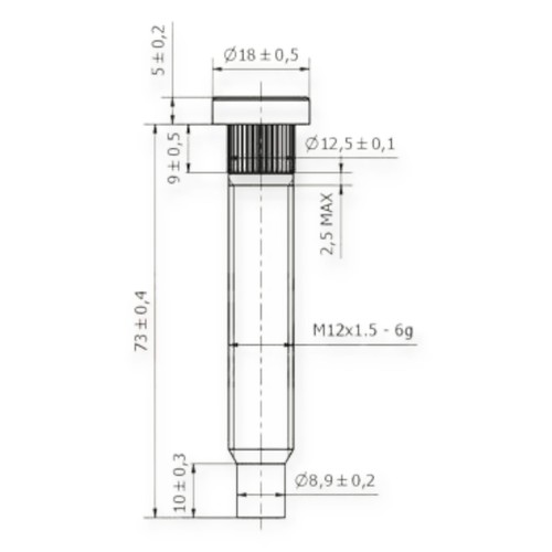 20 PCS M12x1.5 x 73mm wheel studs splines 12.4mm HONDA MOTORSPORT WHEEL STUDS - Picture 2 of 5