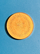 1967 Canada Coat of Arms Confederation Medal with Centennial Maple Leaf