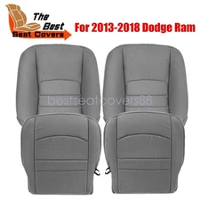 For 2013 2014-2017 2018 Dodge Ram 1500 2500 3500 Both Side Cloth Seat Cover Gray