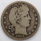VG 1911 S Barber Quarter
