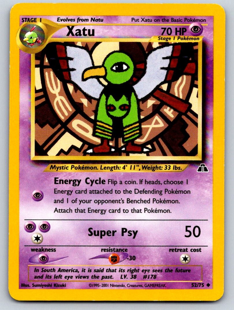 Xatu 52/75 Uncommon Neo Discovery Pokemon Unlimited Lightly Played