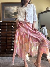 vtg/y2k lauren ralph lauren silk paisley pink fairy skirt mid SZ 6 FREESHIPPING