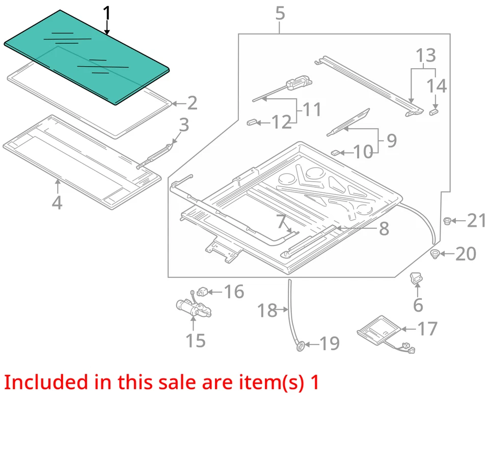 (LOCAL PICKUP ONLY) Roof Glass Without Solar Glass Fits 01-05 AUDI ALLROAD 41855 Foto 2 de 3