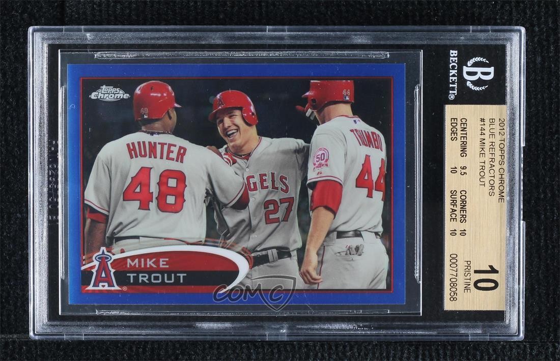 2012 Topps Chrome Blue Refractor 139/199 Mike Trout #144 BGS 10 PRISTINE 14b5
