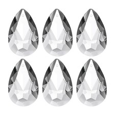 K9 Crystal Teardrop Pendants Oval Beads, 6 Pack 38mm, Clear
