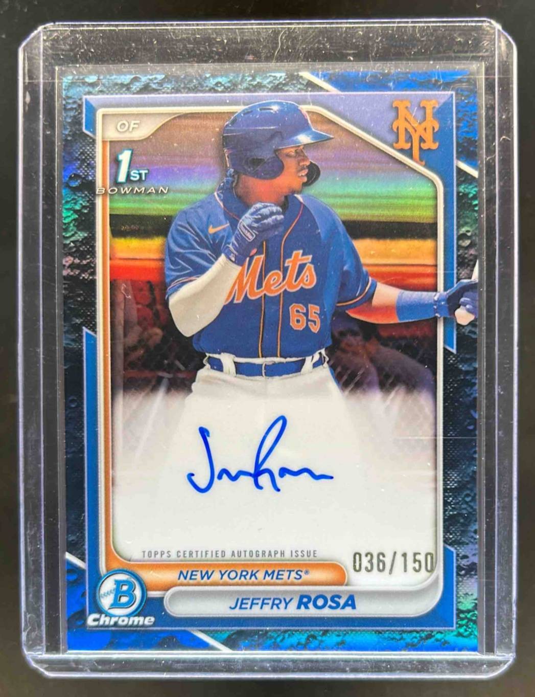 2024 Bowman Jeffry Rosa Chrome Auto Blue Lunar Refractor 1st #36/150
