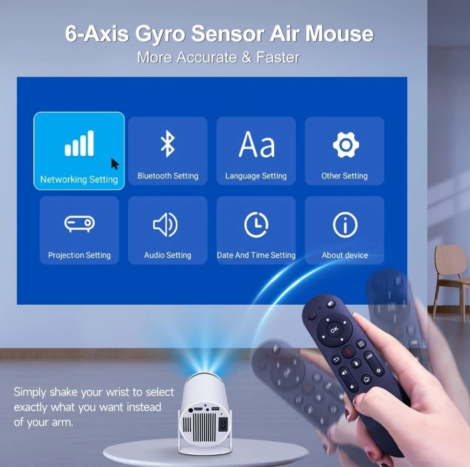 Tragbarer Home Projektor Mini Beamer WiFi SmartHome Kino Bluetooth Android Proje - Bild 3 von 4