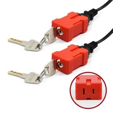Plug Lock Electrical Cord Plug Lockout Device 2 Pack Locking Safety Lock Fits 2