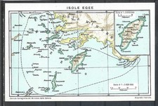 1930  ISOLE EGEE CARTINA GEOGRAFICA,CARTOLINA