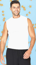 INTIMO Mens Solid Muscle Sleeveless Sleep Pajama Top Shirt White NWT Medium