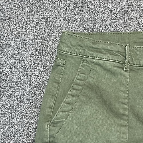 Loft Denim Cropped Jeans Womens Size 4 Green Military Raw Hem Mid Rise - Picture 3 of 8